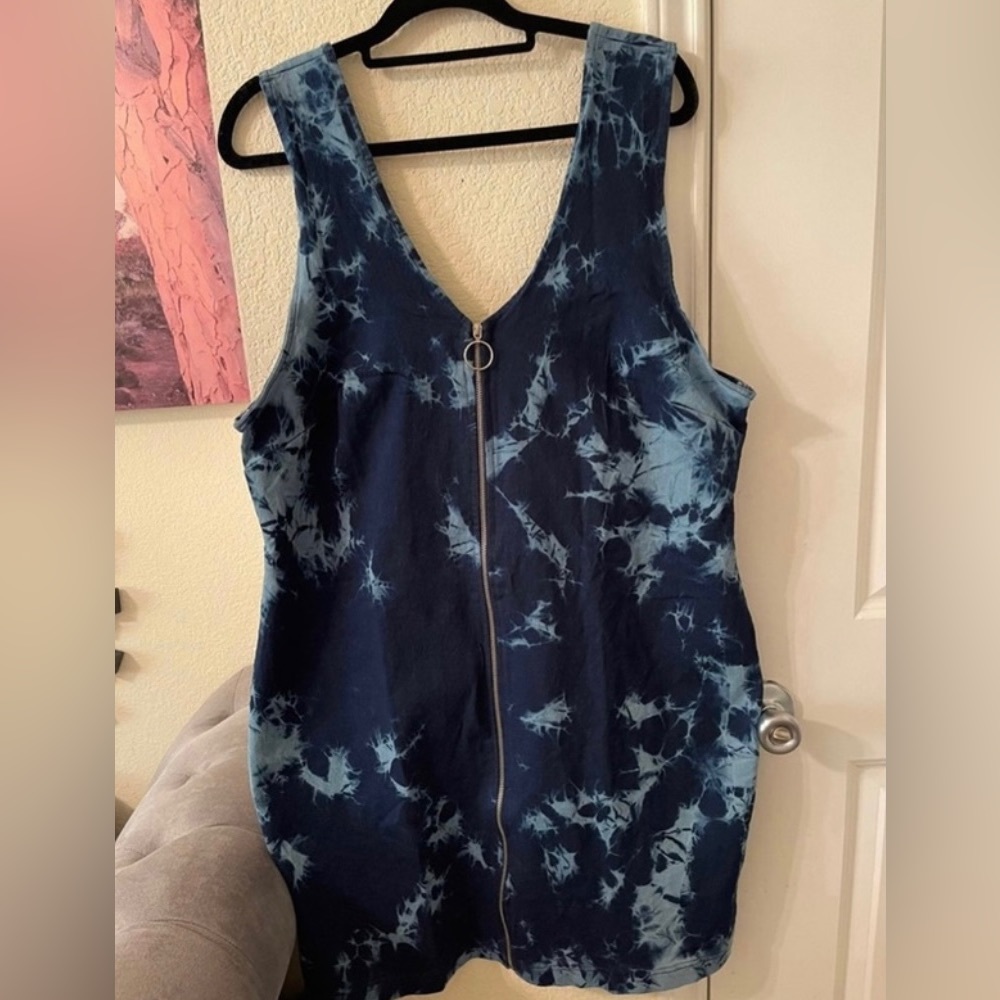 Derek Heart Womens plus size Jean zip down dress size 3X NEW